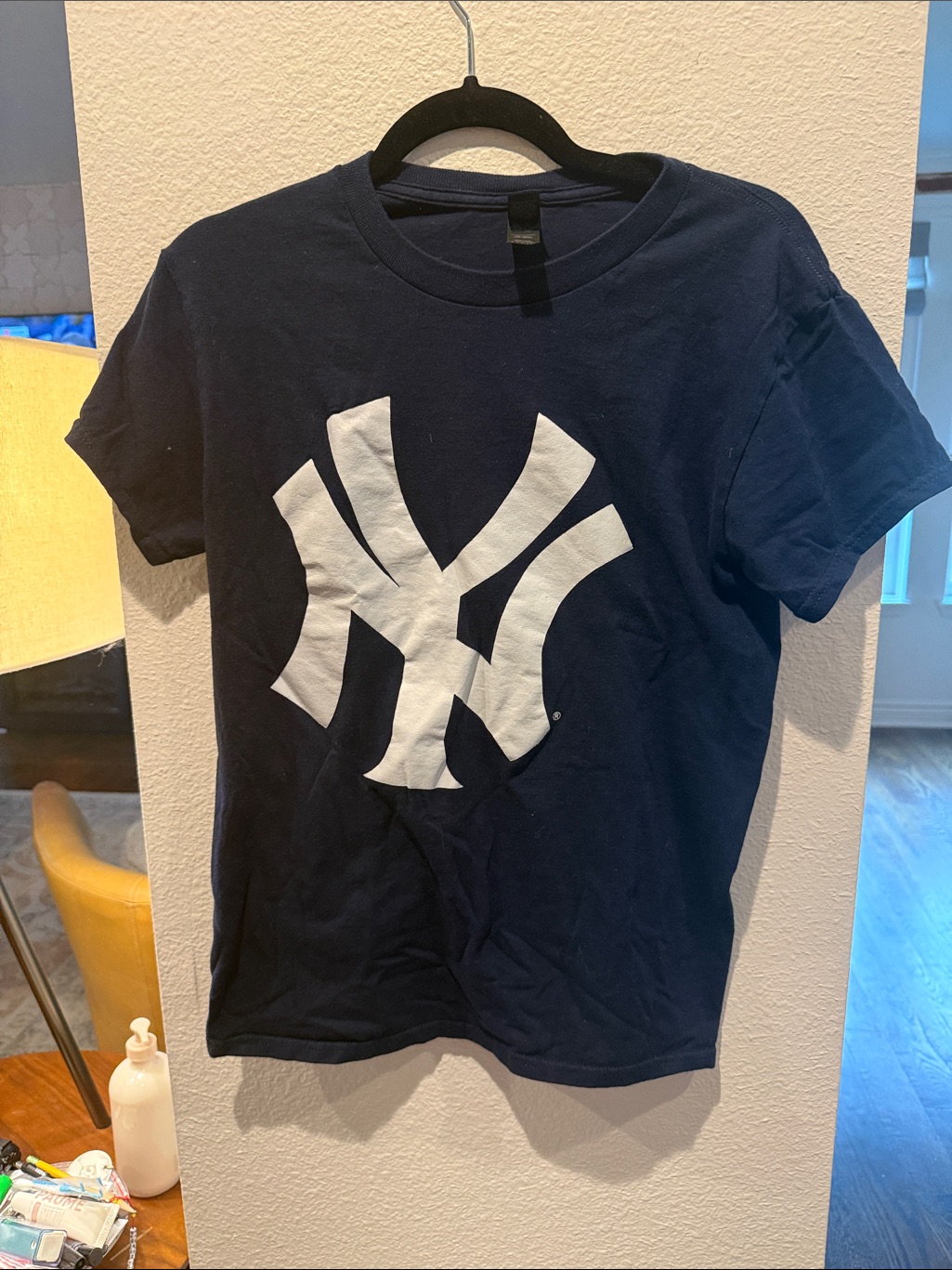 Gildan Navy Blue Tshirt With White Graphic Logo